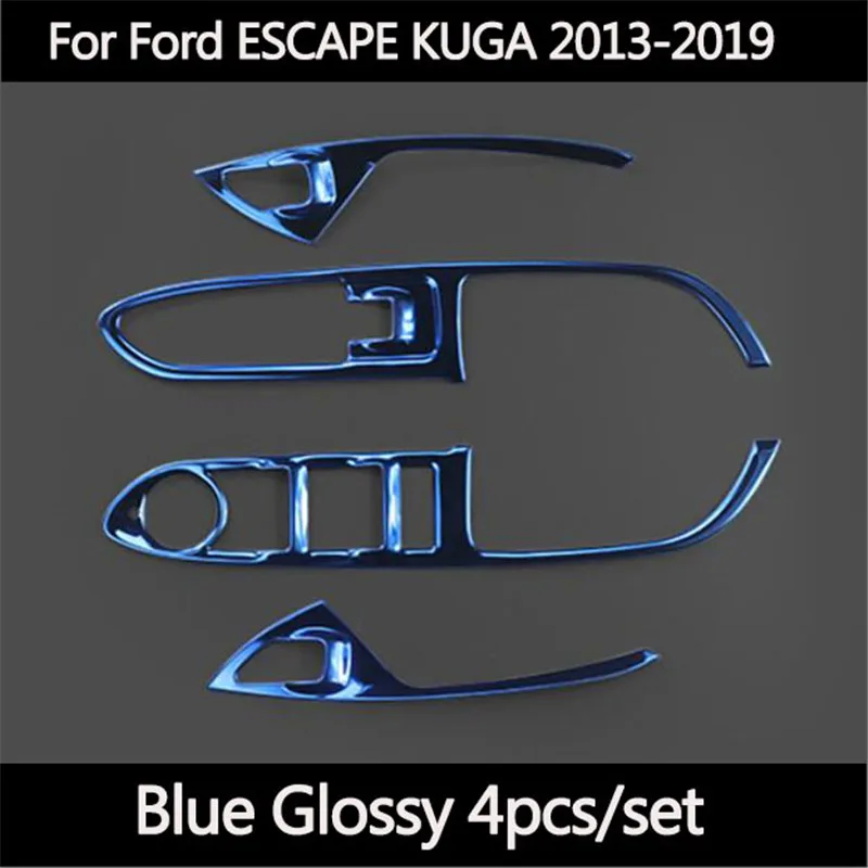 4pcs/set Stainless steel Car accessories Interior Door armrest handle panel decoration Sticker For Ford ESCAPE KUGA 2013-2019