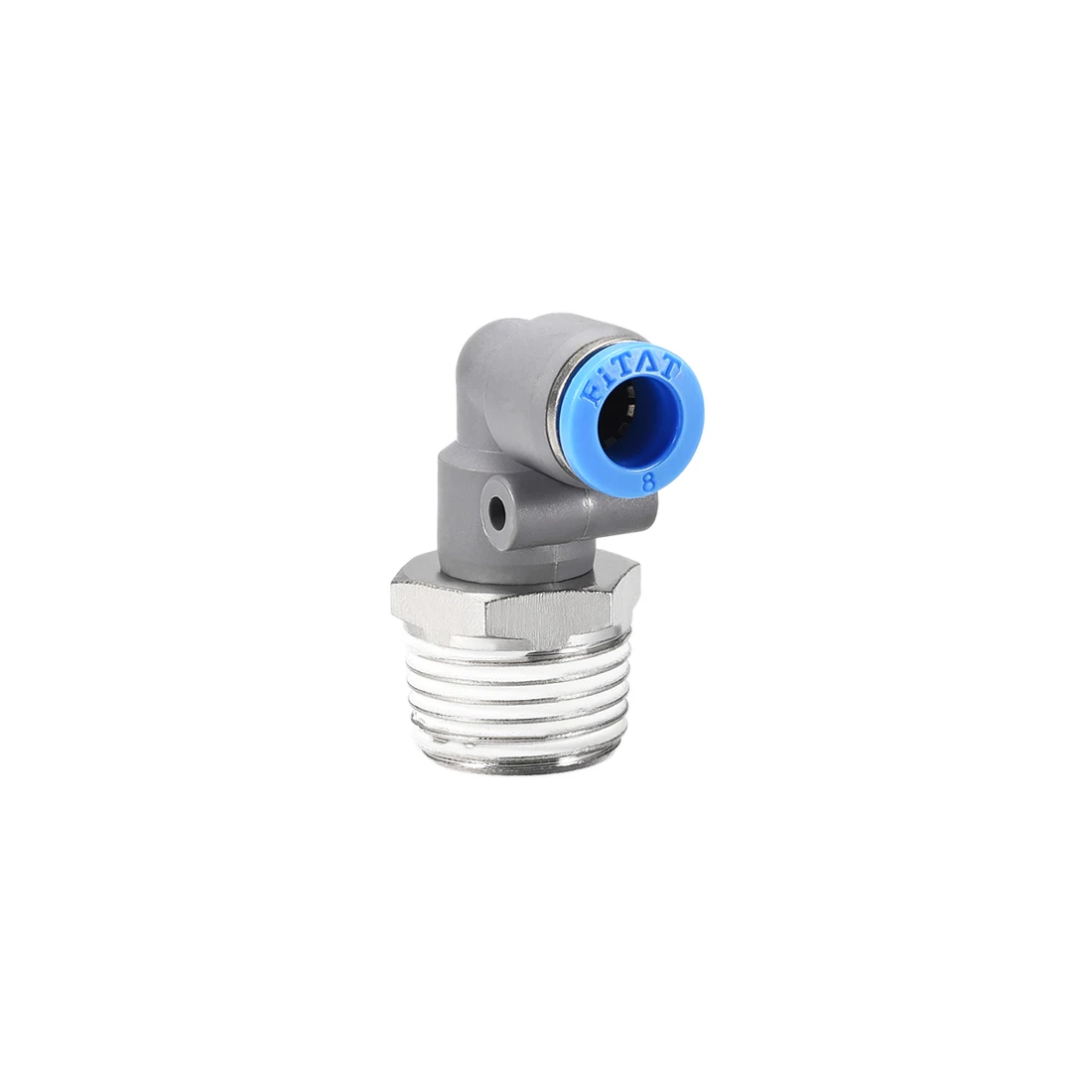 Uxcell Elbow Push to Connect Air Fittings 8mm Tube OD  X 1/2PT Male Thread Pneumatic Quick Release Connectors Grey