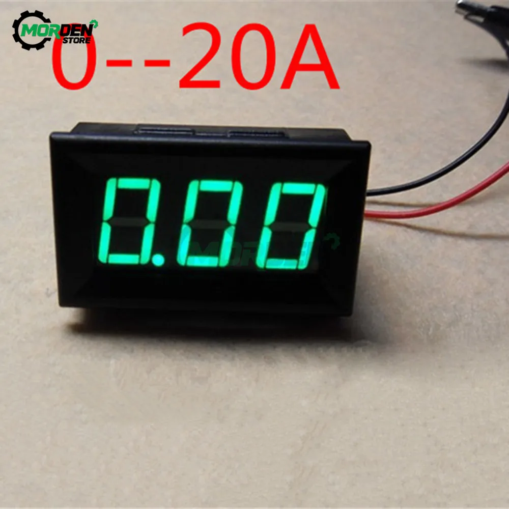 Nieuwe 0.56 "Dc Digitale Ampèremeter 0-20A Groen Rood Current Meter Tester Detector Voor Display Auto Dropship