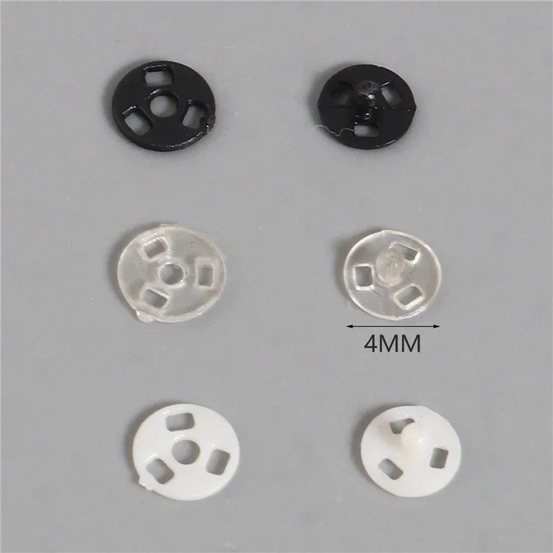 30 Sets (2pcs/Set) Plastic Snap Fasteners Press Button Stud Sewing Accessories For Clothes Doll Making Round Hidden Button 4mm