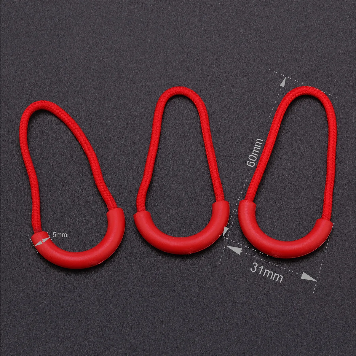 5 pz/lotto PVC cerniera tirare il cavo della miscela di colore della chiusura lampo testa Pull Puller End Fit corda Tag Fixer Zip Cord per indumento