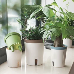 User inière en plastique à arrosage automatique, récipient de fleurs paresseux pour toutes les plantes domestiques, décoration de jardin, pot de fleurs léger et robuste