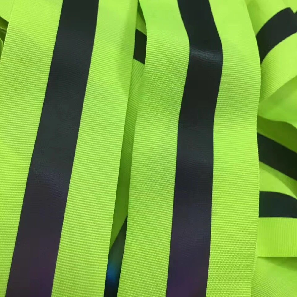 5cmx1.5cm bright reflective ribbon fluorescent green warning tape hot uniform work clothes reflective strip