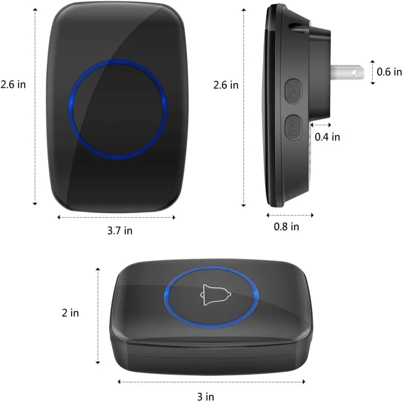 Campainha sem fio 433mhz, 300 db, campainha inteligente para porta, sem fio, à prova d'água