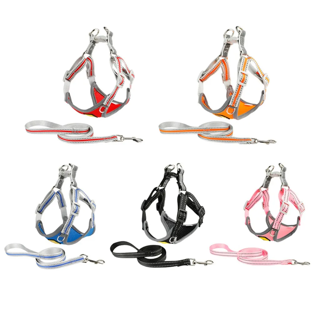 Reflective Dog Harness With Leash Set Breathable Adjustable Pet Harness Accesorios For Chihuahua Small Large Dog Harness Vest