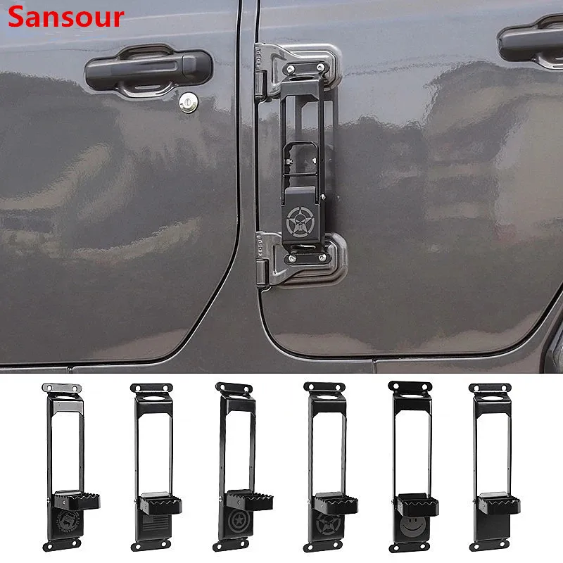 Car Door Steps Climbing Door Hinge Foot Rest Pedal Peg For Jeep Wrangler JK/JL/JT Exterior Accessories