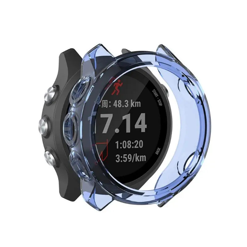 واضح إطار من البولي يوريثان حامي ساعة غلاف حماية شل ل Garmin Forerunner 645 الموسيقى/64 سوار ساعة ذكية اكسسوارات