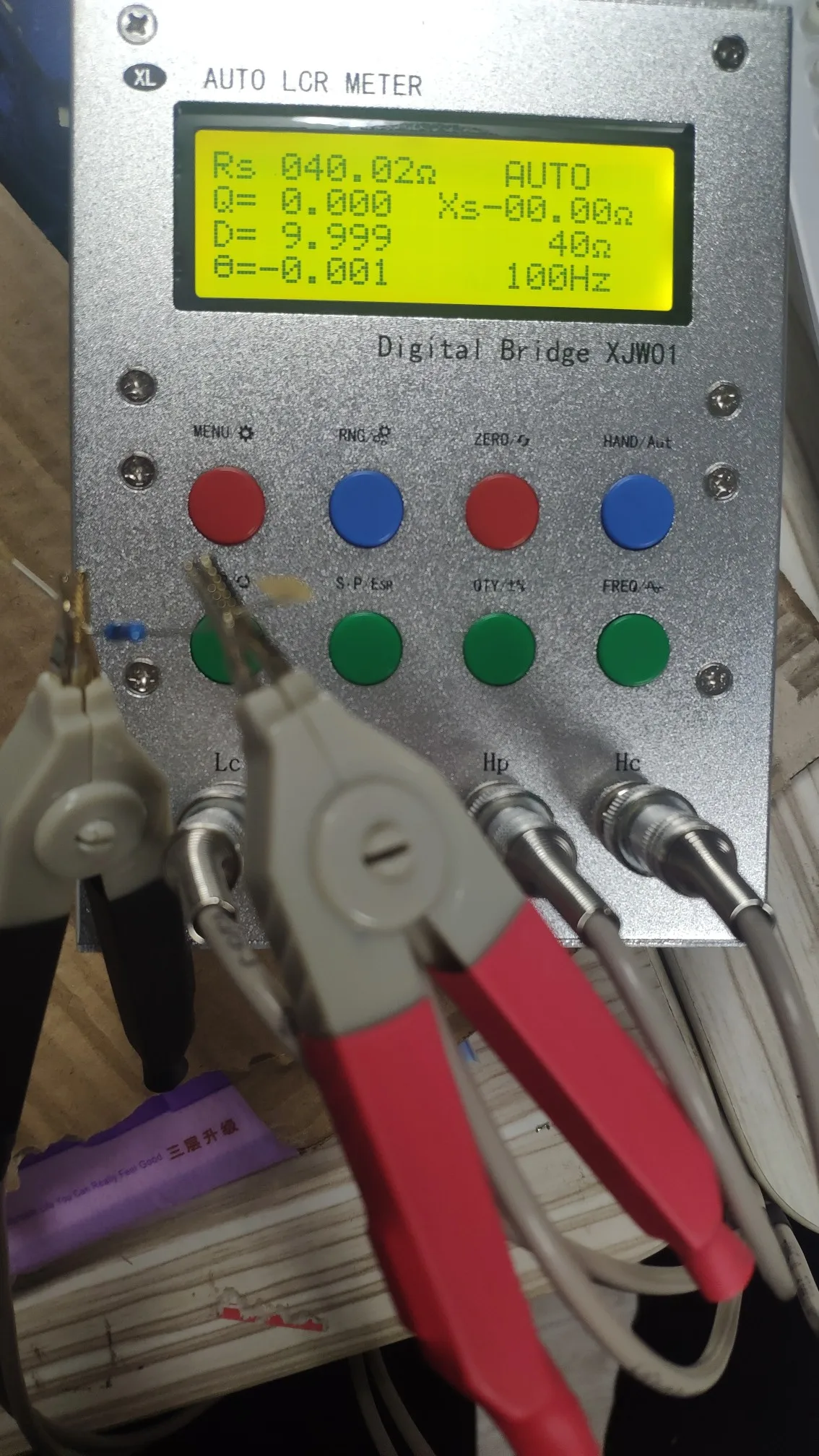 Imagem -04 - Lcr Digital Bridge Tester 03 Precisão Resistência Indutância Capacitância Medidor Esr Caixa de Metal Acabada Xjw01