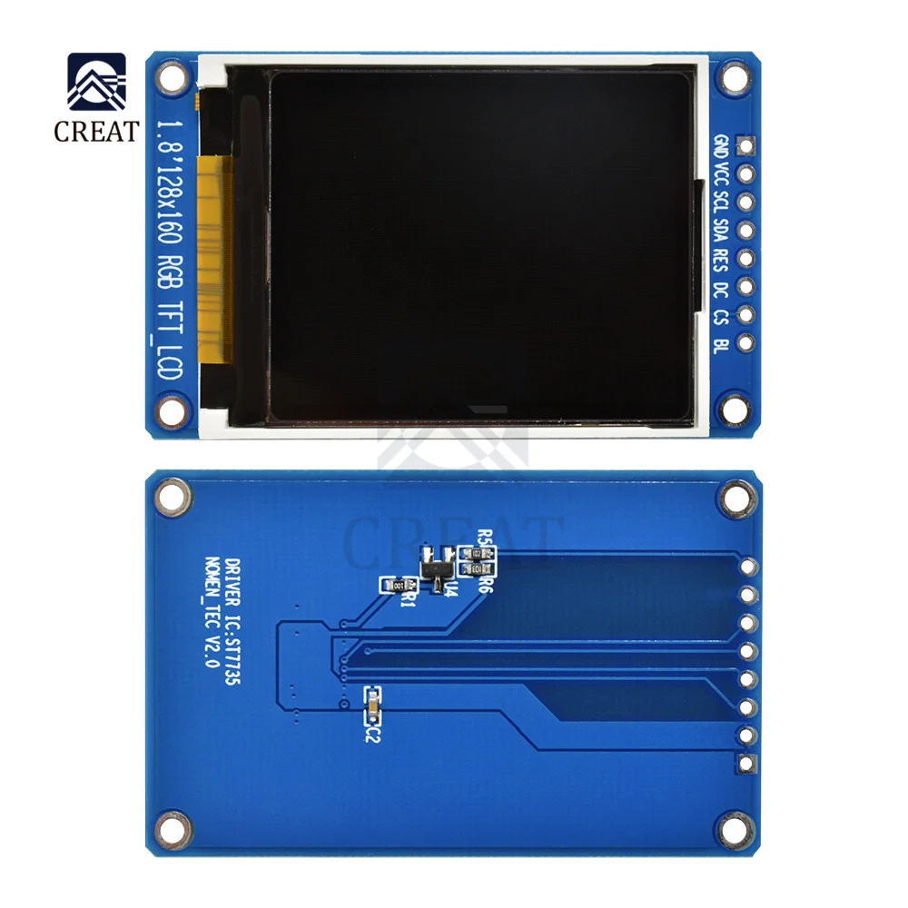 Imagem -05 - Spi Full Color Tft Lcd Display Module Oled Fonte de Alimentação para Arduino Kit Faça Você Mesmo 1.8 1.8 128x160 St7735s 3.3v