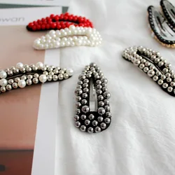 New Disc pearl hairpin female temperament Liu seaside clip Korean hairpin adult simple Word folder clip hair accessories