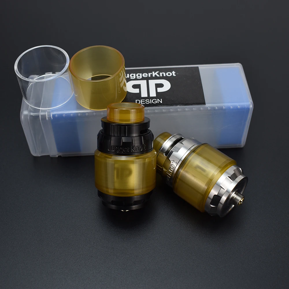 QP Juggerknot RTA Dual Coils Rebuildable 316SS 28mm Diameter 4ml/6ml Capacity Top Airflow Tank vs QP Designs Fatality M25 RTA