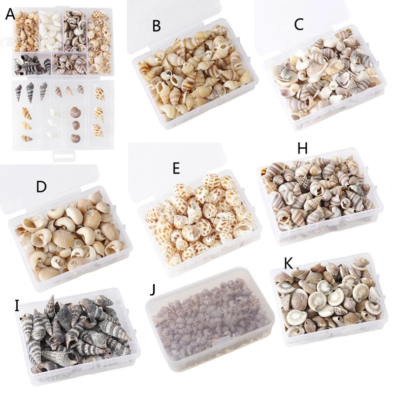 

100Pcs/Box Natural Conch Shells Mini Conch Corn Screw Wall Decoration DIY Aquarium Landscape Seashells Jewelry DIY Craft