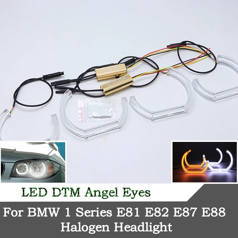 

High quality crystal LED angel eyes DTM style halo ring light For BMW 1 Series E81 E82 E87 E88 Halogen Headlight car accessories