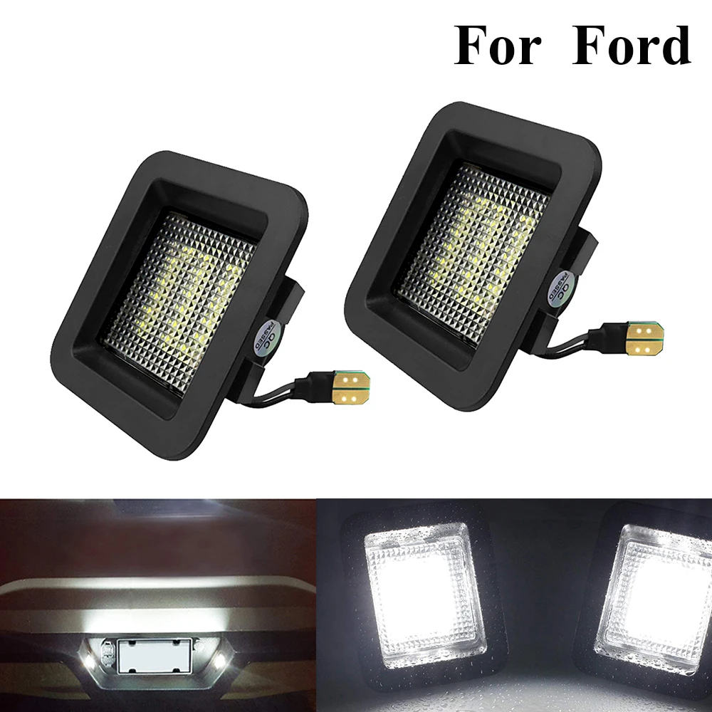 

2Pcs No Error Free Led License Plate Light Lamp Car Bulb Assembly Exterior Accessorie Car-styling For Ford F150 F-150 Raptor2015