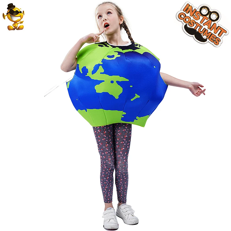 Unisex Child's Earth Costume  Cosplay Funny 3D Printed Earth Jumpsuit for Kids Halloween Costumes