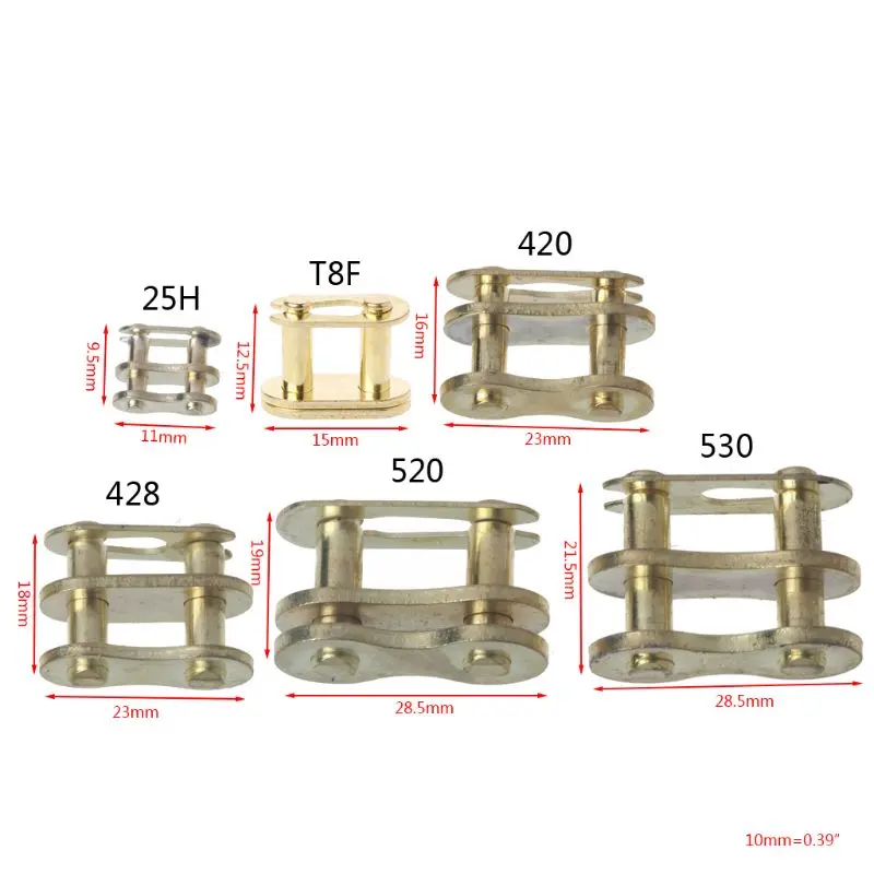 Motorcycle Chain Joint Link 25H# T8F# 420# 428# 520# 530# Connector Buckle Ring Motorcycle Chain Rep Tools .