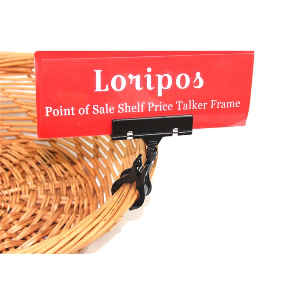 

20 шт супермаркетная торговая ценник Дисплей знака зажима держатели этикеток вращающийся черный Pop Реклама Бумага Памятка зажим