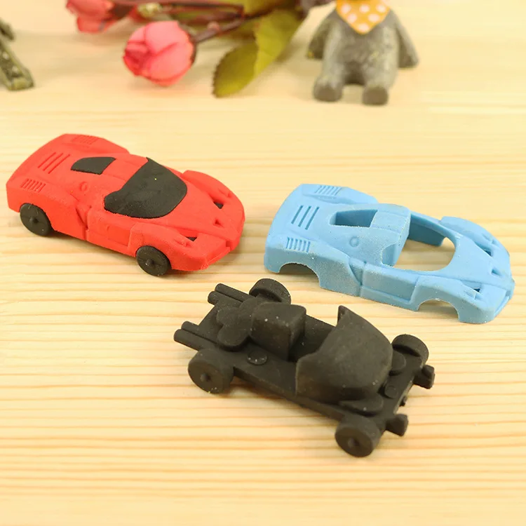 1pc Creative Cartoon Racing Car for School-Age Children Environmental Protection Eraser Student Stationery Supplies Wholesale