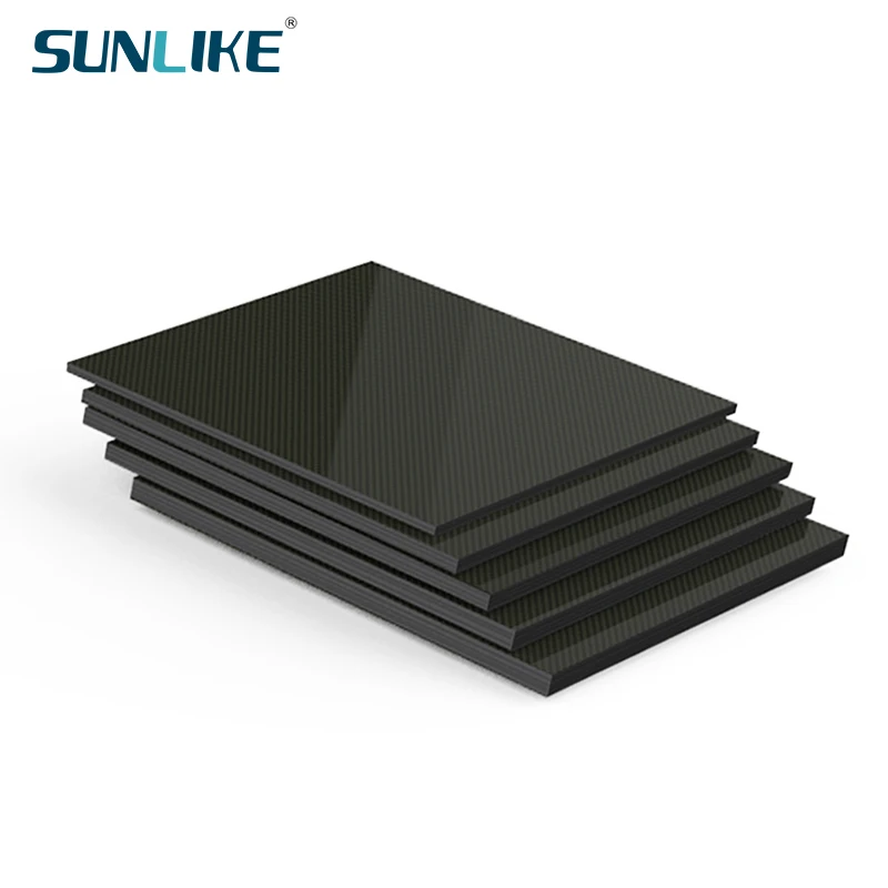 0.25-2.5MM 500mm X500mm 100% Pure 3K Carbon Fiber Plate Panel Sheets Board Fiberic High Composite Hardness Material for RC Model