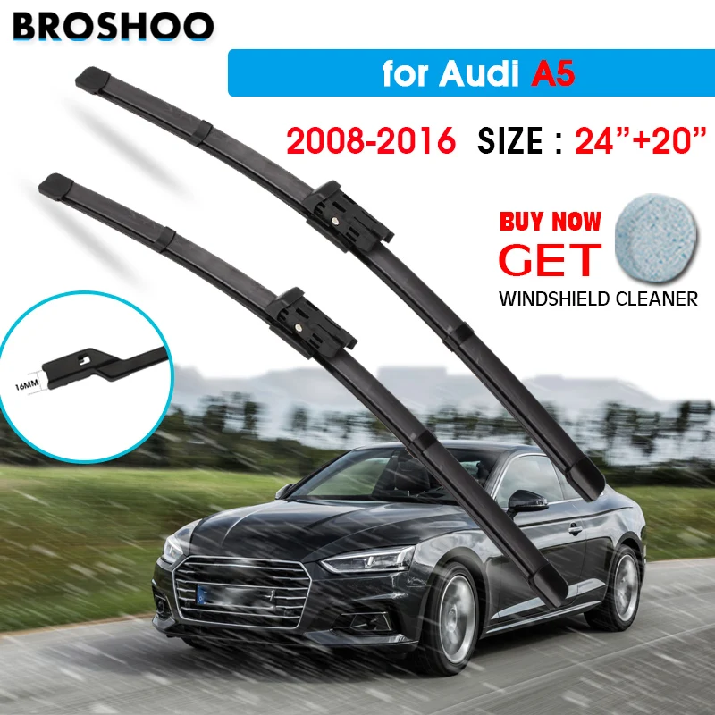 

Car Wiper Blade For AUDI A5 24"+20" 2008-2016 Auto Windscreen Windshield Wipers Blades Window Wash Car Equipped Push Button