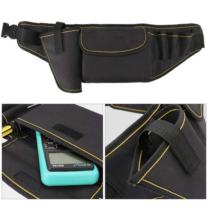 Tasche per attrezzi multifunzione borsa per attrezzi in tela impermeabile borsa per cintura borsa per attrezzi per riparazione elettricista borsa per attrezzi 7 fori 1 tasca