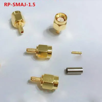 200pcs lot SMA Plug male RF Crimp for LMR100 RG316 RG174 cable adapter connectors SMA-J-1.5 RP-SMA-J-1.5