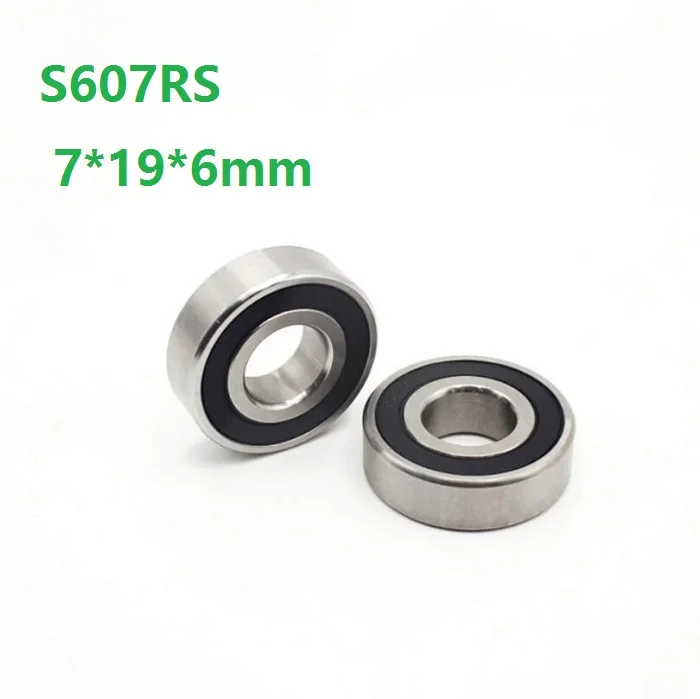 

10/50pcs S607RS S607-2RS S607 2RS ball bearings 7*19*6mm Stainless Steel Rubber Sealed Deep Groove Ball bearing Shaft 7x19x6mm