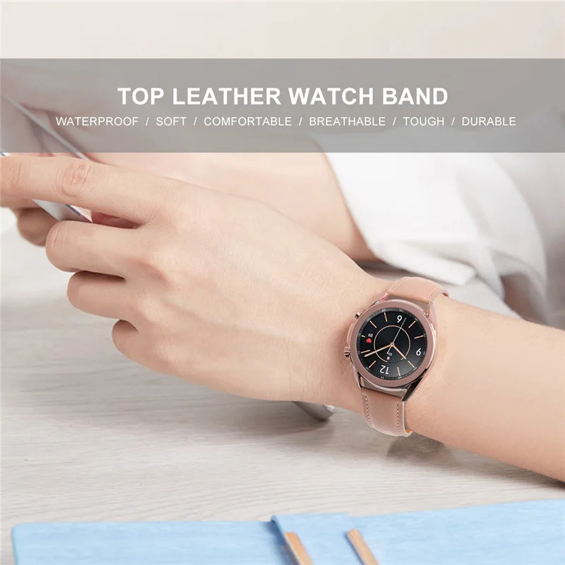 22mm 20mm Leather Band For Samsung Galaxy Watch 4 44mm 40mm Classic 42mm 46mm Strap For Galaxy Watch 3 45mm 41mm Active 2 44mm