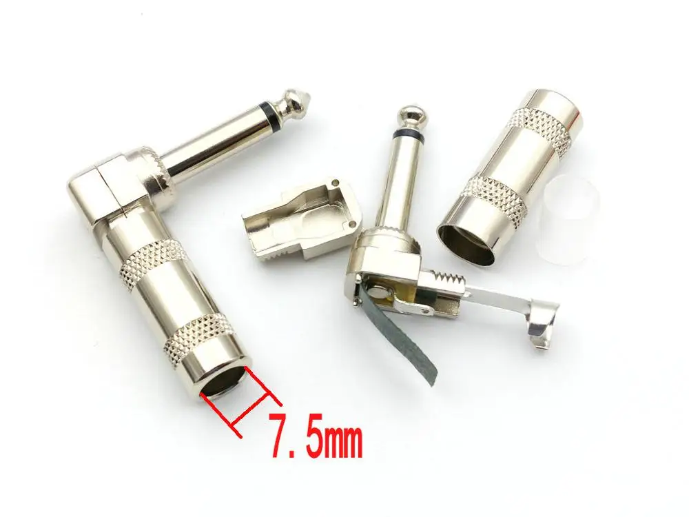 

20PCS 6.35 mm (1/4 in) Jack Male 1/4" TS RIGHT ANGLE MONO PHONE PLUG CONNECTOR