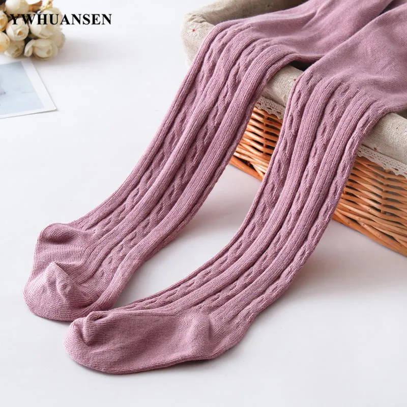 YWHUANSEN 0 to 12 Yrs  Combed Cotton Children\'s Tights Cable Knitted Girls Pantyhose High Quality Warm Tights Baby Girls Clothes