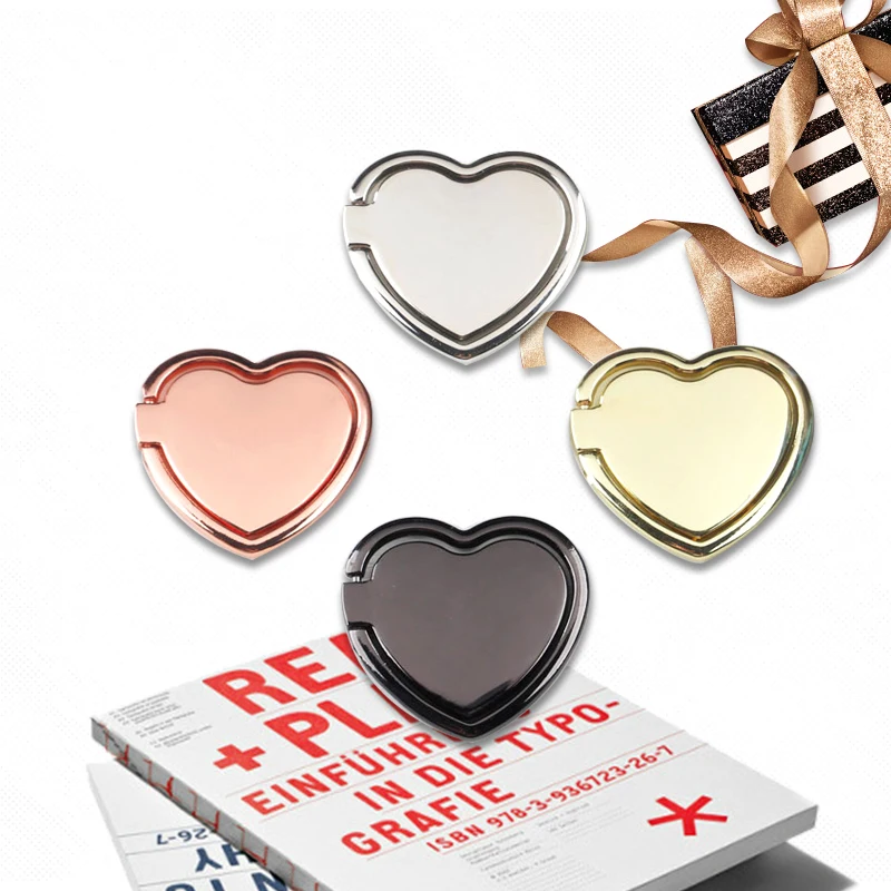 1pcs Metal Heart Mobile Phone Finger Ring Holder Telephone Support Accessories Magnetic Car Bracket Socket Stand mobile phones