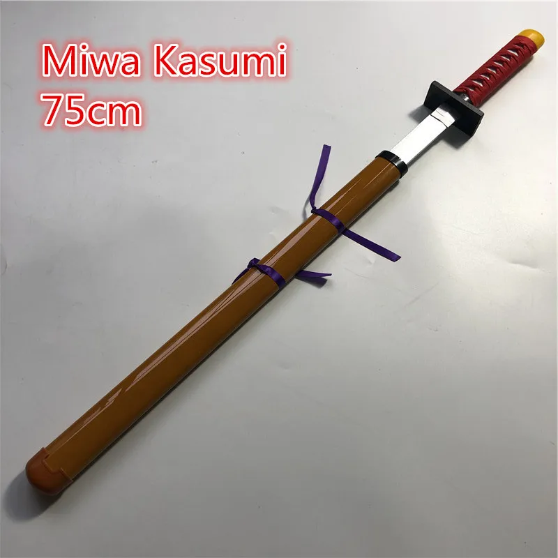 75cm Anime Miwa Kasumi rekwizyt Cosplay Otsukotsu Yuta drewniany miecz broń na imprezy karnawałowe na Halloween