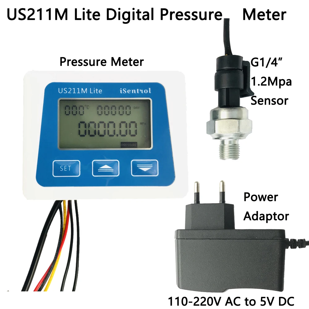 

1.2Mpa US211M Lite Digital Pressure Meter With Sensor G1/4" Made of Carbon Steel iSentrol Technology