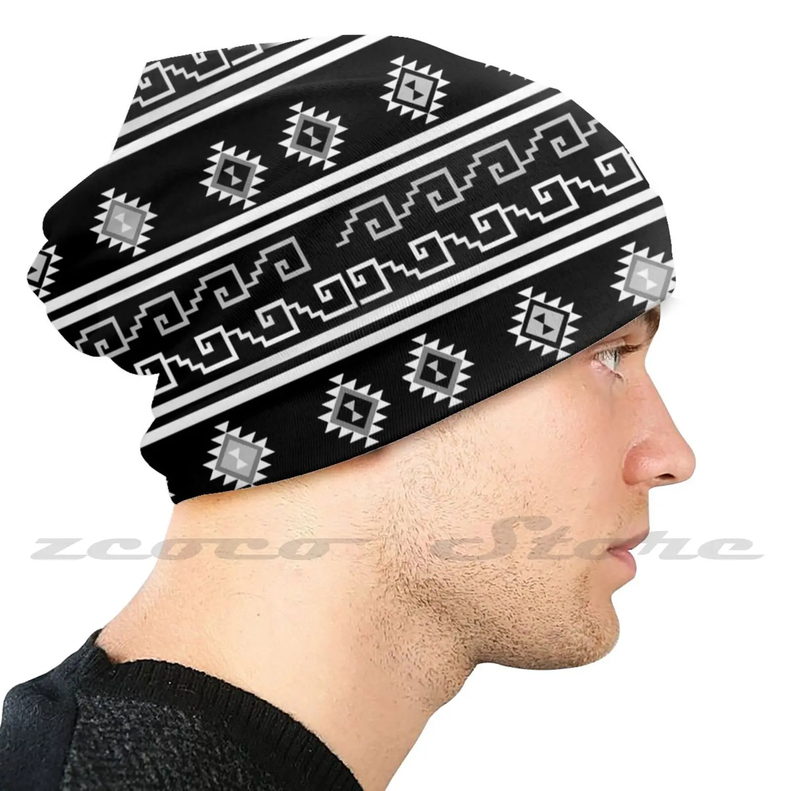 Mexican Traditional Pattern Design Knit Hat Hedging Cap Soft Elasticity Outdoor Sports Leisure Mexican Mexican Design