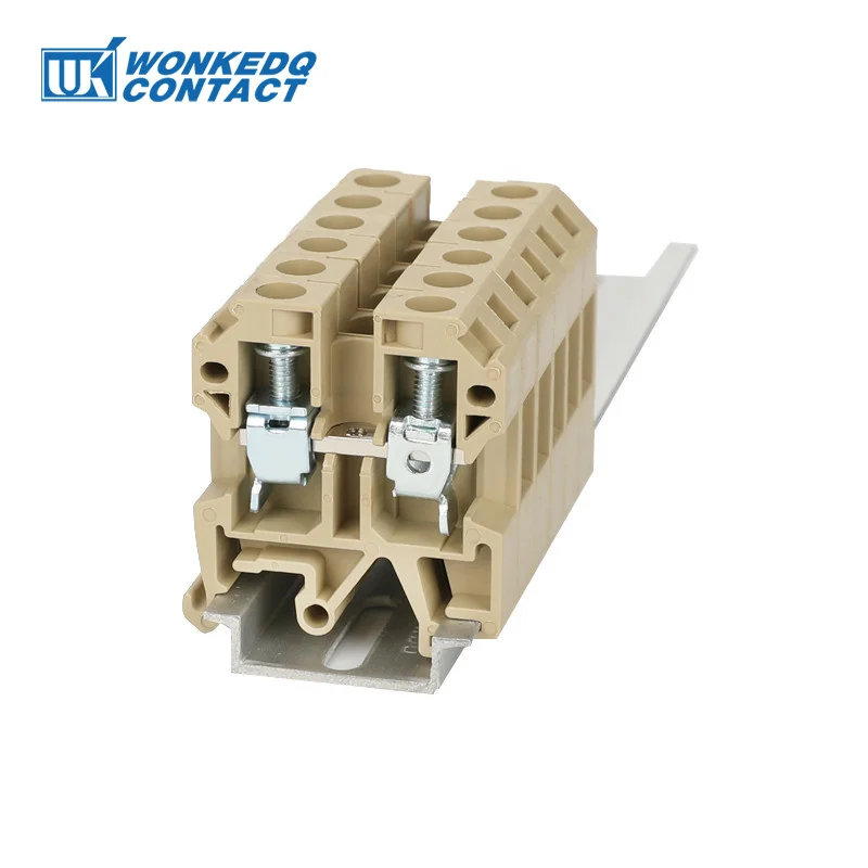 

10Pcs SAK10EN Universal Screw Connection Feed-through SAK10 10 mm² Wire Electrical Connector DIN Rail Terminal Block SAK 10EN