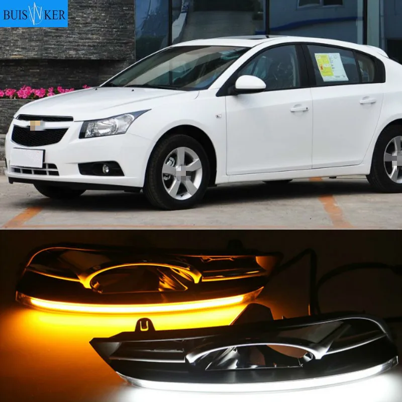 

2 pcs LED DRL Driving Daytime Running Light With Turn Signal lamp for chevrolet cruze 2009 2010 2011 2012 2013 2014