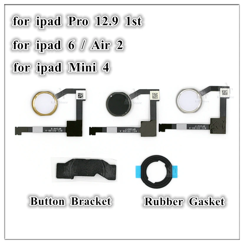 1Pcs for iPad Pro 9.7 10.5 12.9 Inch 2015 2017 Air 3 1st 2nd Gen Mini 4 Home Button Menu Key Flex Cable Bracket Rubber Assembly