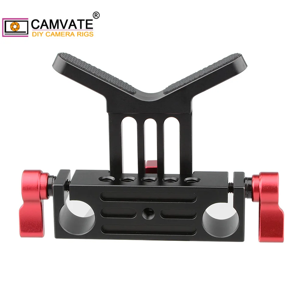 Supporto universale per obiettivo fotocamera CAMVATE con blocco binario Standard da 15mm a doppia asta per sistema di supporto spalla DSLR