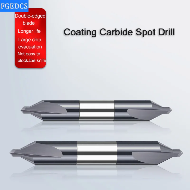 HRC58° Tungsten Steel Center Drills 60 Degree Carbide Spot Drill  0.4 0.5 1  2.0 2.5mm 6mm Double-head Metal Drill Bit CNC Tools