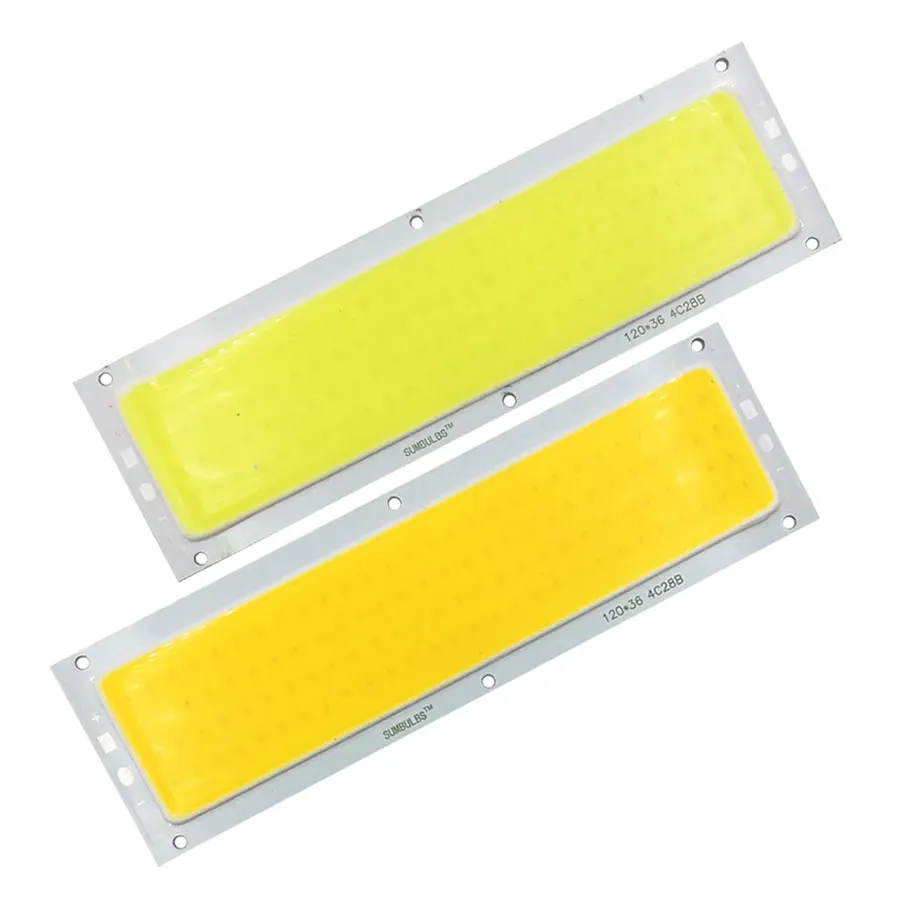 120x36mm 12V COB LED Light Source Chip 12W Bulb for DIY 12V Lighting Warm Nature Cool White Blue Panel Lamp 1000LM Waterproof