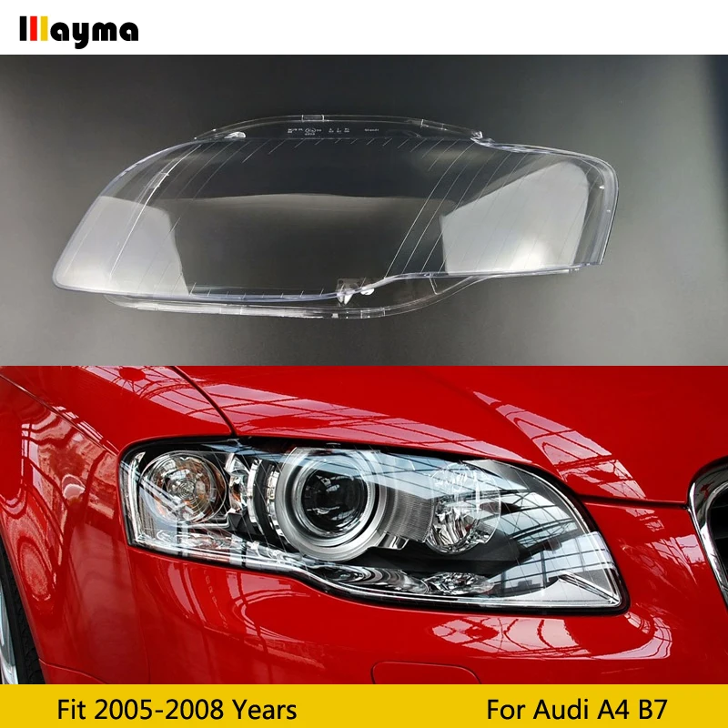 

For Audi A4 B7 2005 2006 2007 2008 All New Car Front Lamp Shade Lamp Headlight Mask Headlights Shell Lampshade Cover Lens Glass