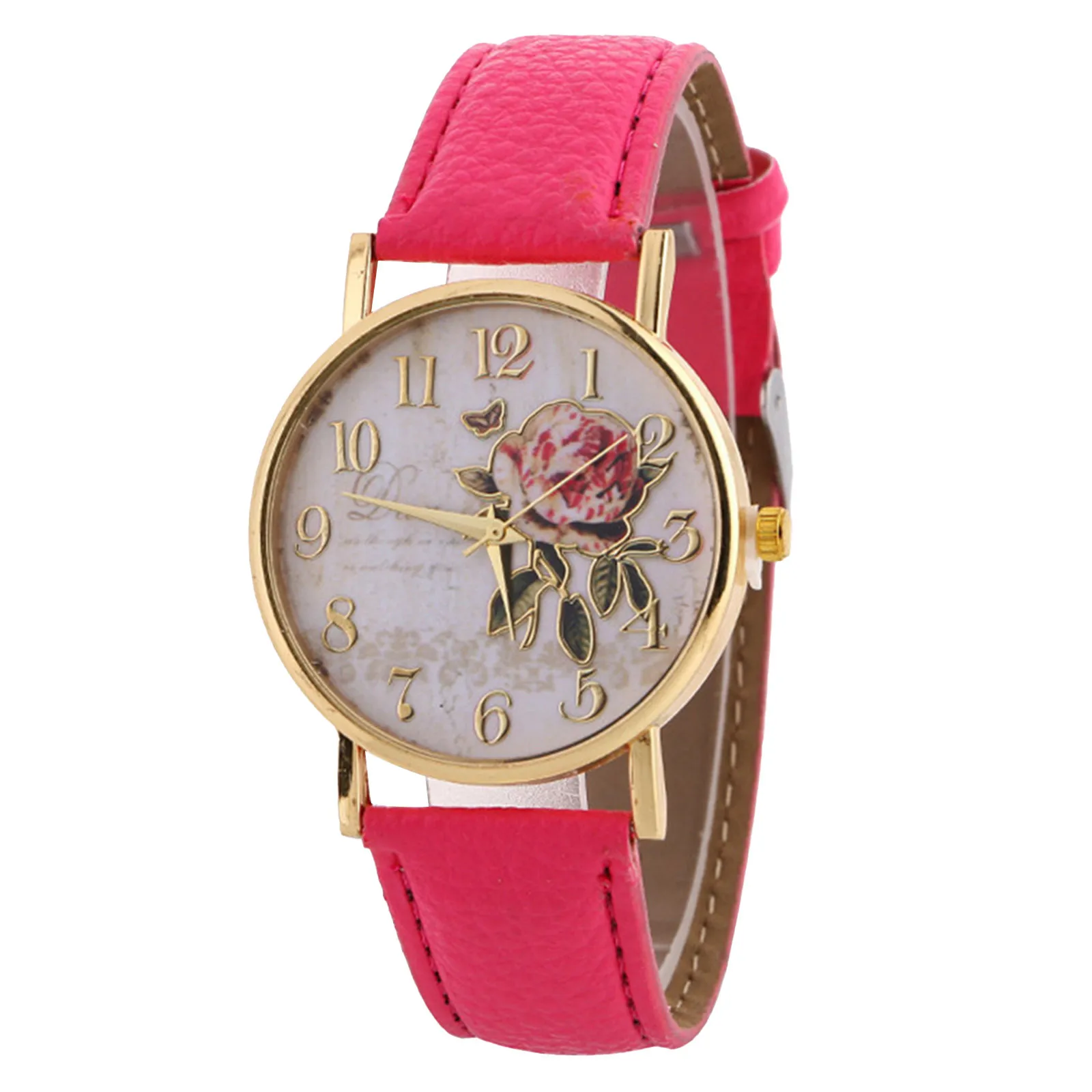 Women\'s Wristwatches Rose Design Watch Fashion Watch Suit Men And Women For Gift Casual Leather Belt Watches Creative Marble