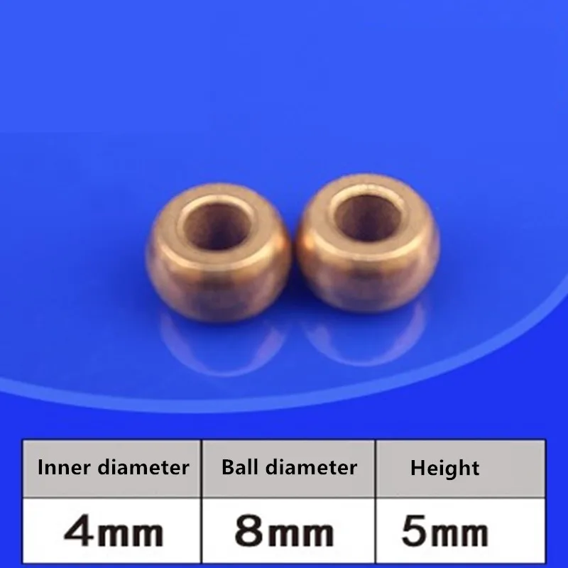 10pcs/lot Ball Bearing Iron Copper Base Inner Diameter 2/4/5mm Ball Diameter 5/7.55/8/11mm Height 3/5/7mm Small Bearing gear