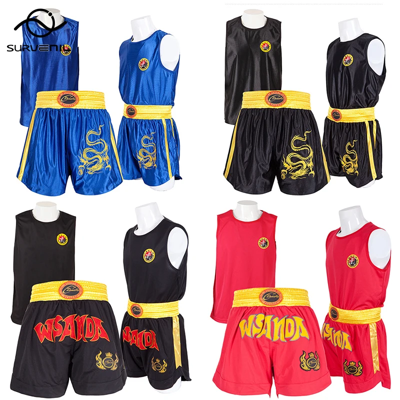 Muay thai shorts mma t camisa kungfu wushu roupas artes marciais sanda rashguard boxing calças das mulheres dos homens crianças desempenho traje