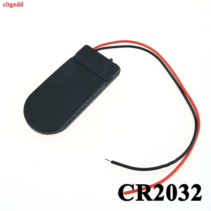 1piece Black/White CR2032 Button Coin Cell Battery Socket Holder Case Cover With ON/OFF Switch 3V x2 6V battery Storage Box