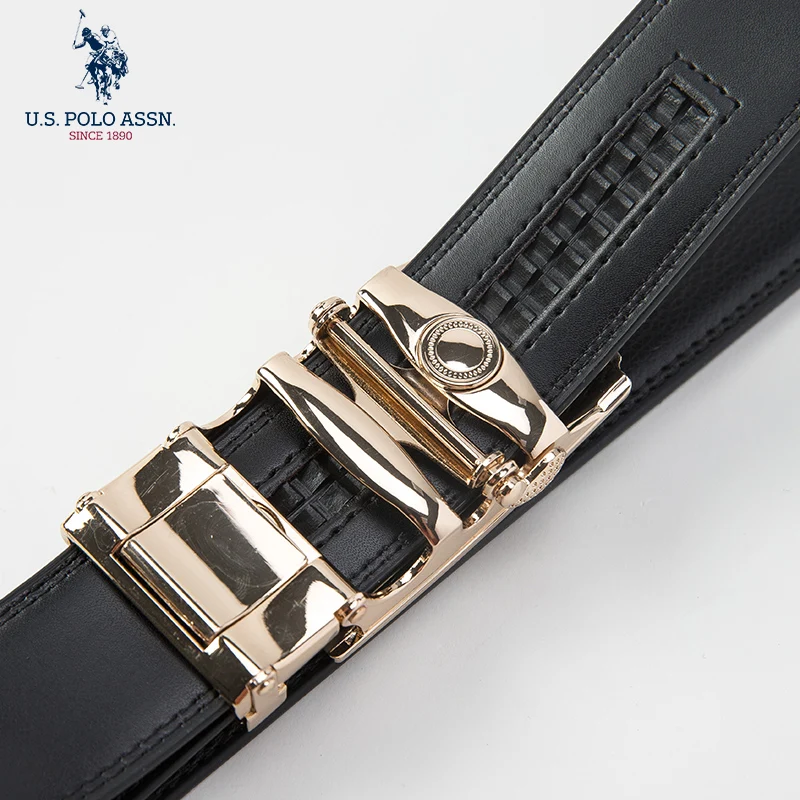 Us Polo Assn Men\'s Cowhide Belt Business Casual Formal Wear Fashion Youth Wild Tide Brand New Gold And Silver Color Belt