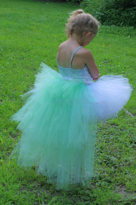 Girls Aqua Unicorn Trailing Tutu Skirts Kids Layers Tulle Pettiskirt Underskirt Children Ballet Dance Skirts Party Costume Tutus