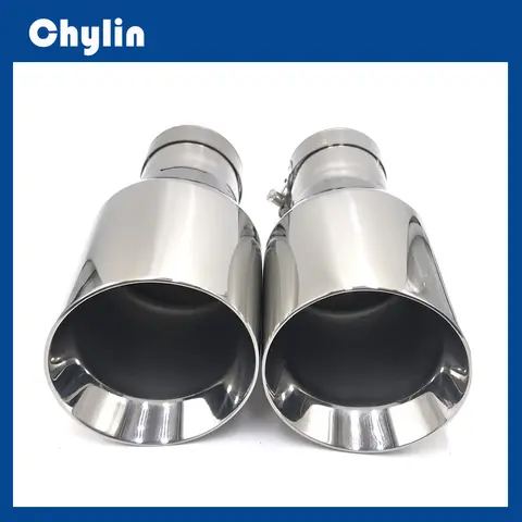 1PCS 입구 (63mm) 출구 (89mm) BMW 벤츠 AUDI VW 자동차 액세서리 용 스테인레스 스틸 범용 배기 팁/머플러 파이프