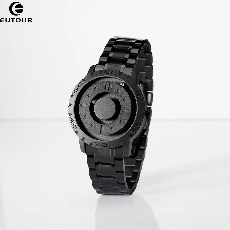 EUTOUR Watch for Men, Magnetic Ball Show Quartz Watches, Stainless Steel Watches Mens , Fashion Unique Wristwatches Mens