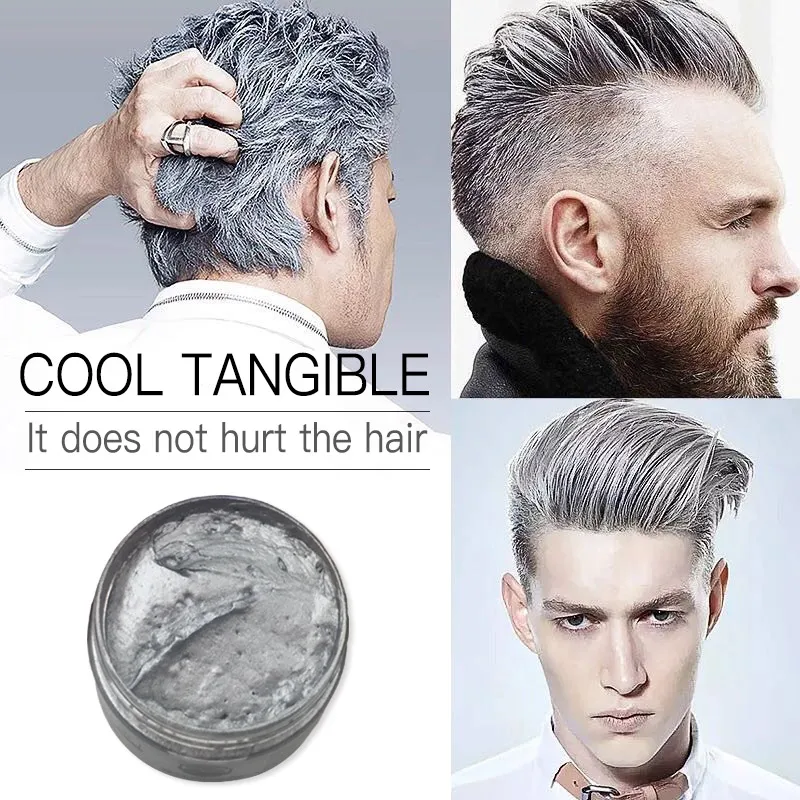 100g  Unisex Washable Strong Hold Hair Styling Cream Wax Yellow Gray Hair Dye Temporary Hair mud Color Cream Men Woman